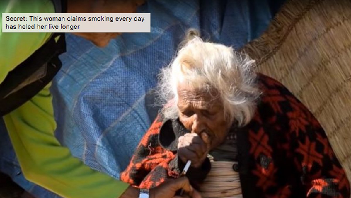 Hon röker 30 cigaretter om dagen.